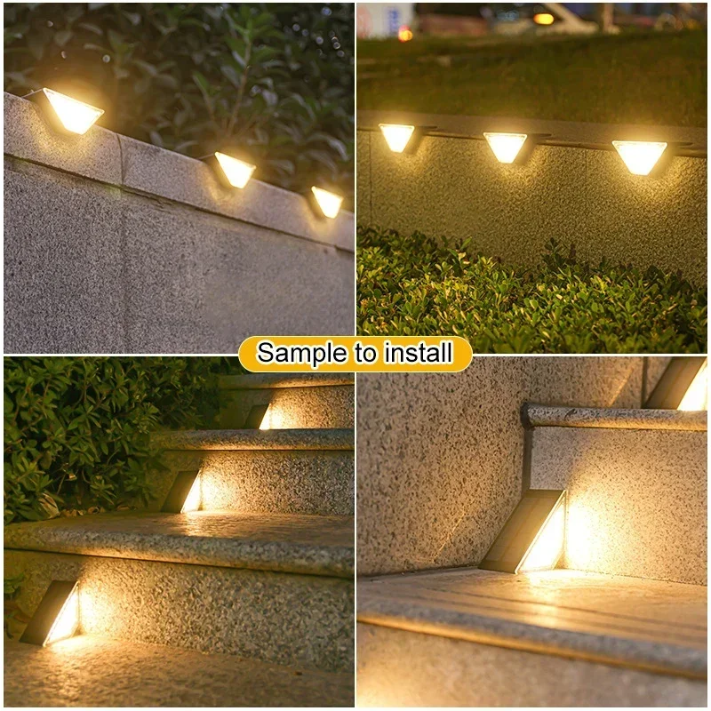 Solar Treppen lichter Solar Stufen licht Outdoor Anti-Diebstahl wasserdicht IP67 Dekor für Garten treppen deck Veranda und Terrasse
