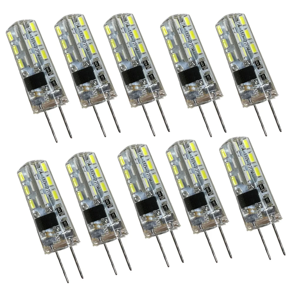 10 Stücke G4 SMD3014 Led-lampe 24led 2 Watt AC DC 12 V 220 V Sparen Mini Silikon Lampe 360 Strahlwinkel Ersetzen Halogen Licht Kronleuchter