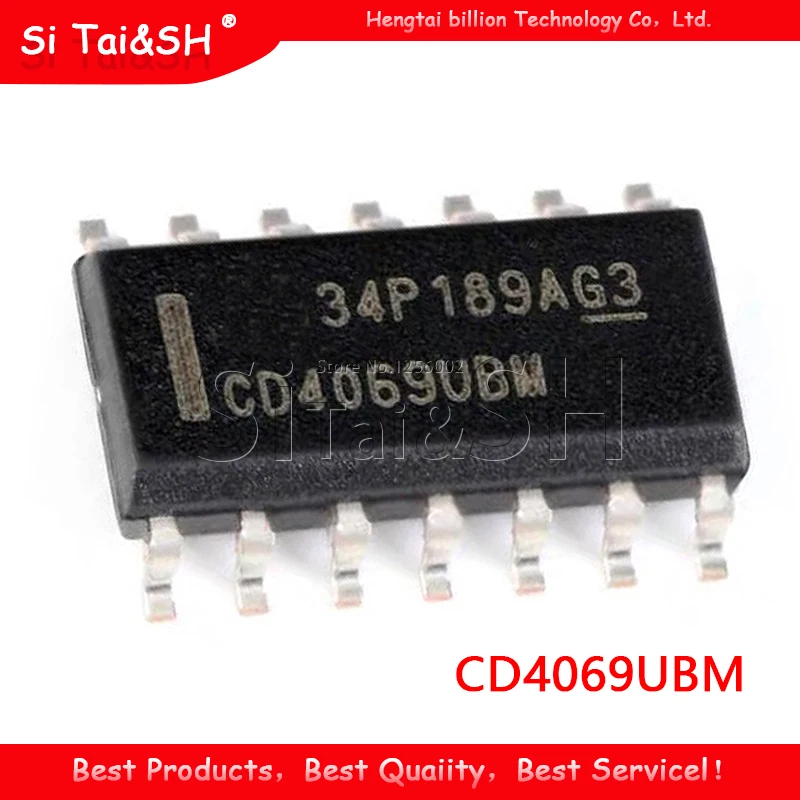 10 Uds CD4069UBM CD4069 HEF4069UBT HEF4069 funda protectora de plástico negro para interruptor multiplexor SOP-14 circuitos integrados CMOS Diff 4 canales