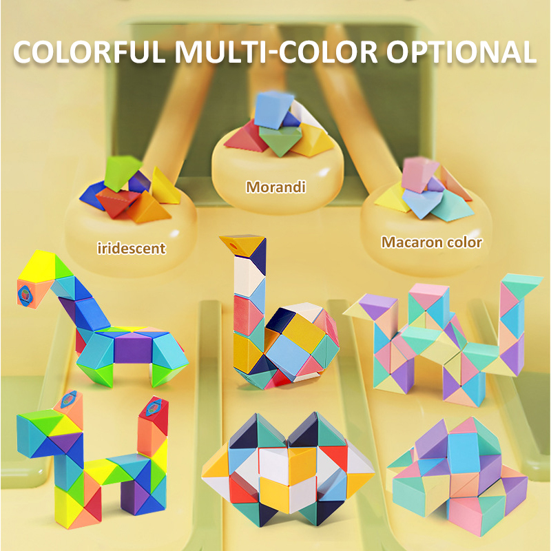 Puzzle 3D Fidget Toys Cube Transformable jouets éducatifs pour enfants Cubo Magico 24-72 Segments règle magique serpent Cubes de vitesse jouets pour enfant