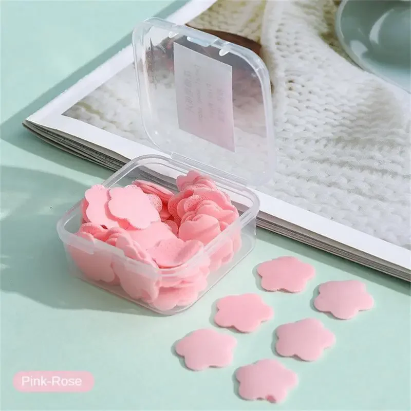 กล่องแบบพกพาล้างมือสบู่ Slice ทิ้งกลีบสบู่ Flakes ผิวสดกระดาษสบู่ในครัวเรือน Travel