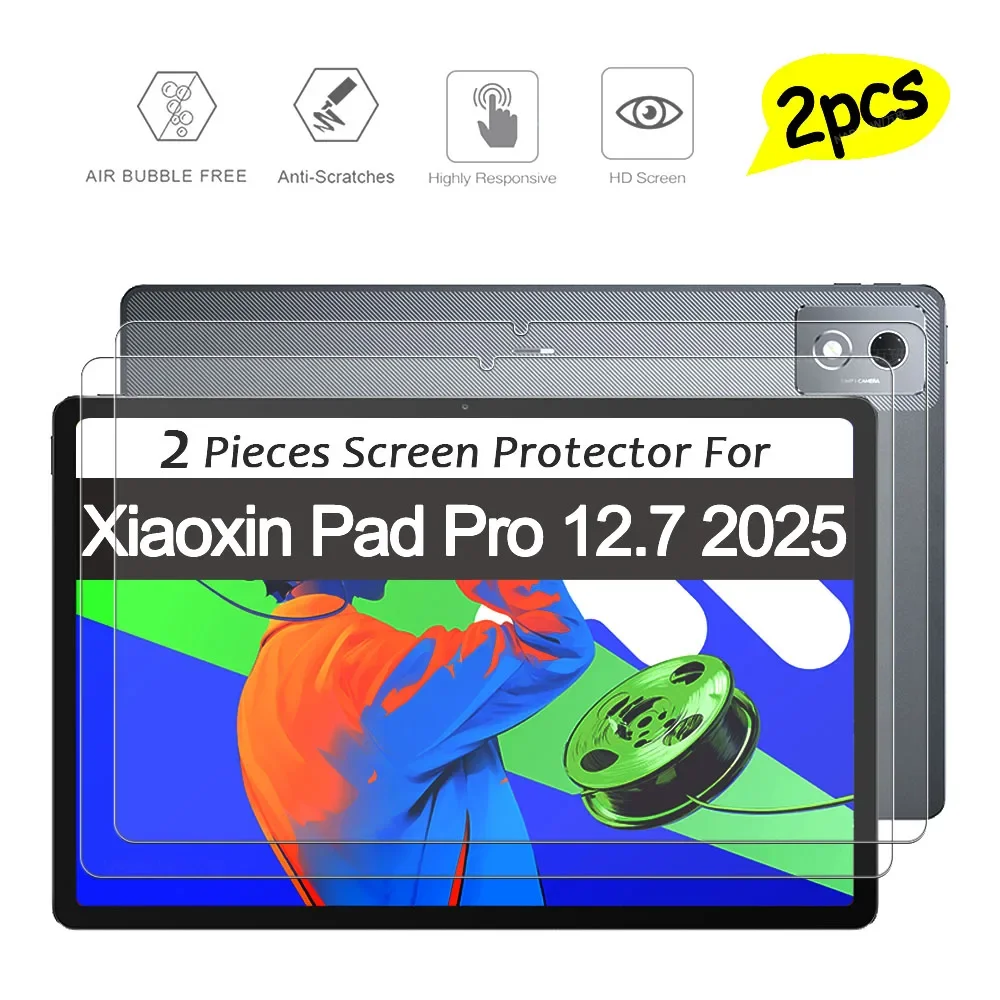 2 stuks HD Krasbestendig Screen Protector Gehard Glas Voor Lenovo Xiaoxin Pad Pro 12.7 2025 Tablet Olie-Coating harde Film