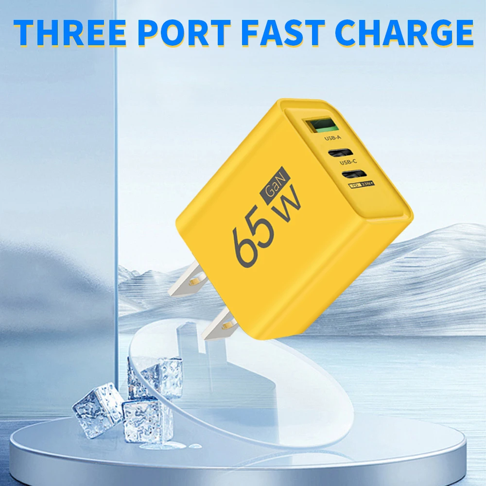 65w gan carregador usb c pd tipo c carga rápida do telefone móvel adaptador de parede para iphone 15 xiaomi 14 huawei 60 portátil