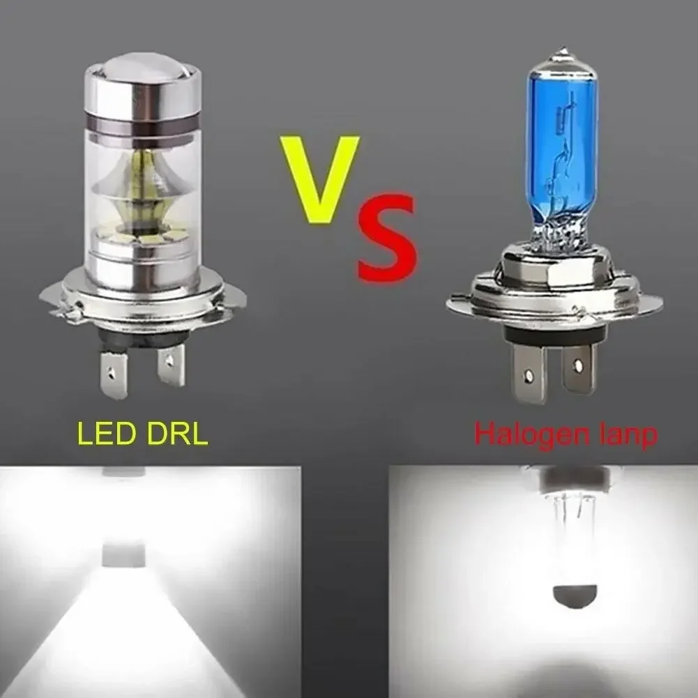 100W H4 H7 Super Bright 20Smd Led Car Daytime Running Fog Fog แผ่นเรืองแสง6000K Auto ขับรถไฟหน้าสูง low Beam หลอดไฟ