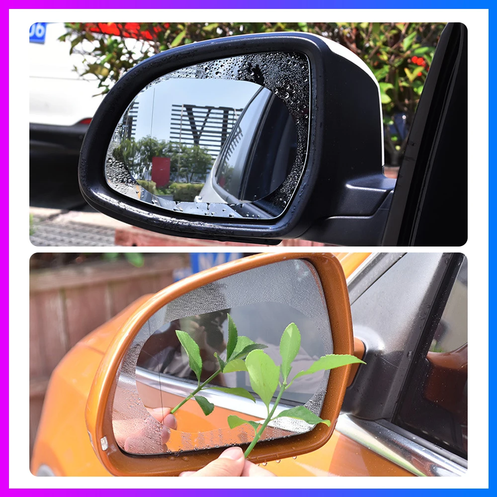 Bộ 2 Gương Chiếu Hậu Ô Tô Màng Bảo Vệ Kính Ô Cửa Sổ Trong Suốt Bộ Phim Chống Lóa Mắt Chống Nước Chống Sương Mù Dán Xe Hơi