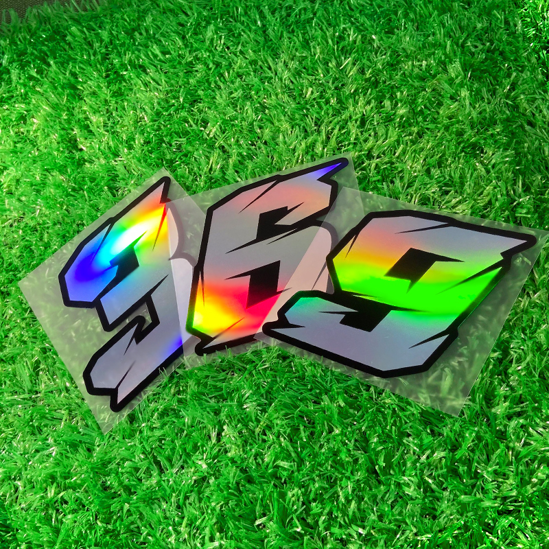 Adesivos para motocicleta com número laser, à prova d'água, tanque de combustível, scooter elétrica, decoração de bicicleta, decalques de vinil duráveis, 1 peça