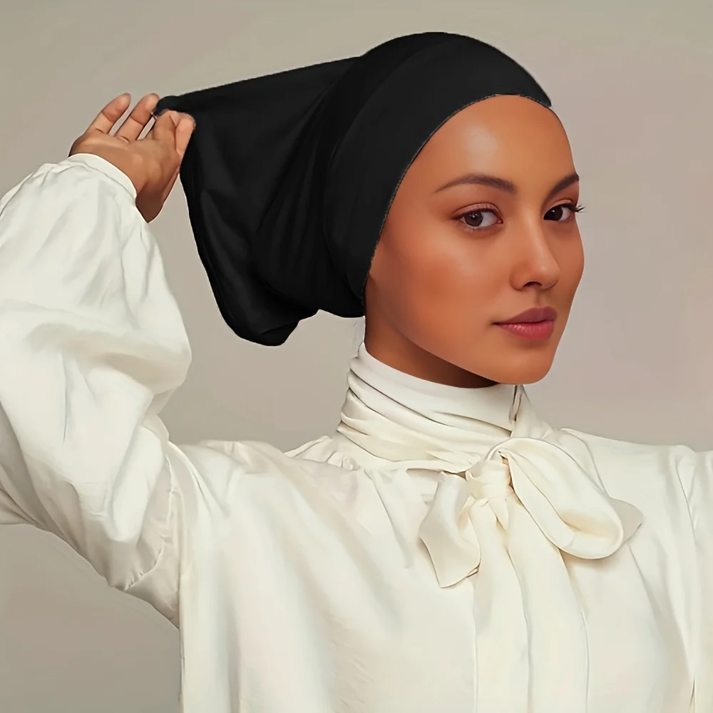 2024 novo simples turbante monocromático undercap casual versátil elástico modal hijab boné ao ar livre respirável interior hijabs boné