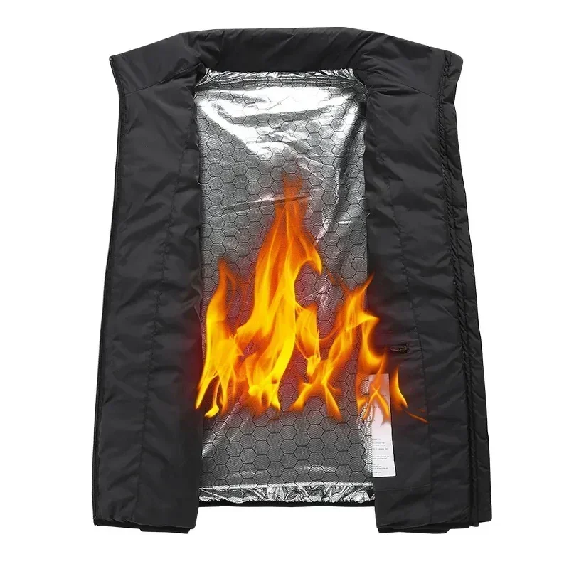 Gilet riscaldante a 21 zone Giacca termica a infrarossi USB da uomo Abbigliamento riscaldante intelligente Nuovo cappotto invernale senza maniche spesso a prova di freddo Escursionismo