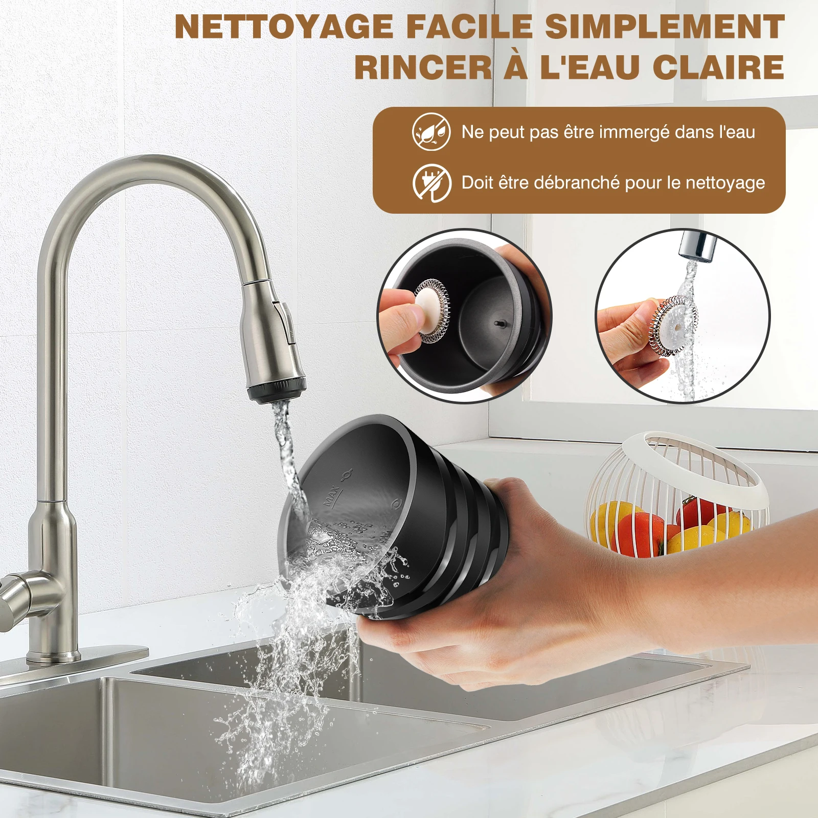 DayPlus 4 en 1 1500W électrique entièrement automatique lait mousseur, machine à mousser à vapeur, 600ml latte café chaud et froid mousseur Crème de lait, vaporisateur de lait, chauffe - lait et réchauffeur