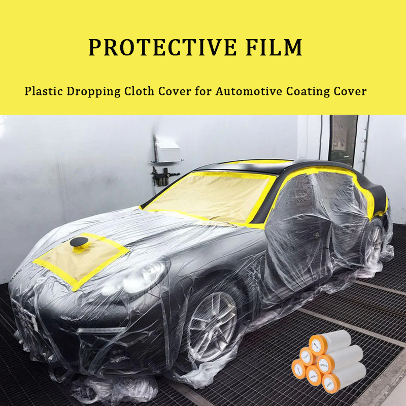 Car Paint Masking Film,Protective film,Plastic Dropping Cloth Cover for Automotive Coating Cover