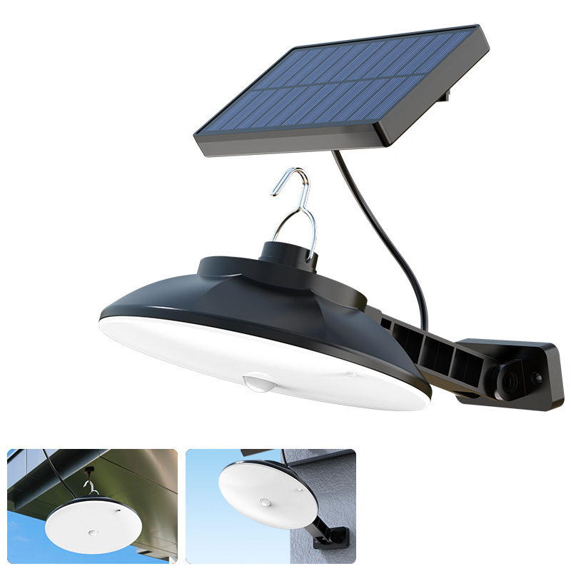 Double Head Solar Pendant Light Led Solar Powered Lamp White Light With Remote Control Chandelier Camping Outdoor Garden