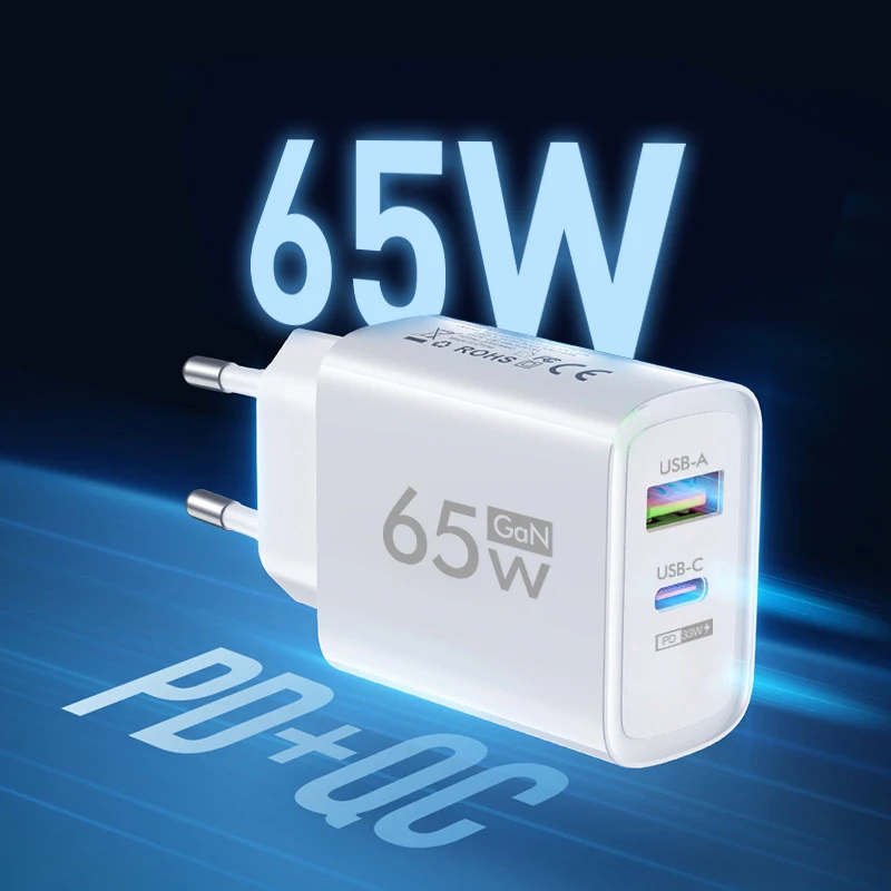 PD 65W GaN Fast Charging Charger Type C USB Mobile Phone Power Adapter For iPhone Samsung Hawei Xiaomi Quick Charge Wall Charger