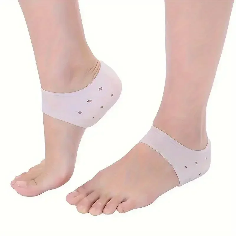 1쌍 실리콘 고무 젤 양말 갈라짐 방지 라이너 힐 양말 탄력 있는 실리콘 보습 발 피부 관리 힐 발 보호