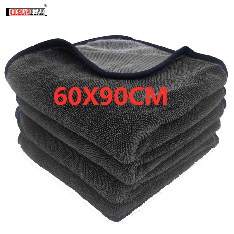 60X90Microfiber Khăn Rửa Xe Ô Tô Khăn Microfiber 600GSM Tự Động Thêm Mềm Mại Áo Chăm Sóc Xe Vệ Sinh Sấy Vải Chuyên Nghiệp Cao Cấp