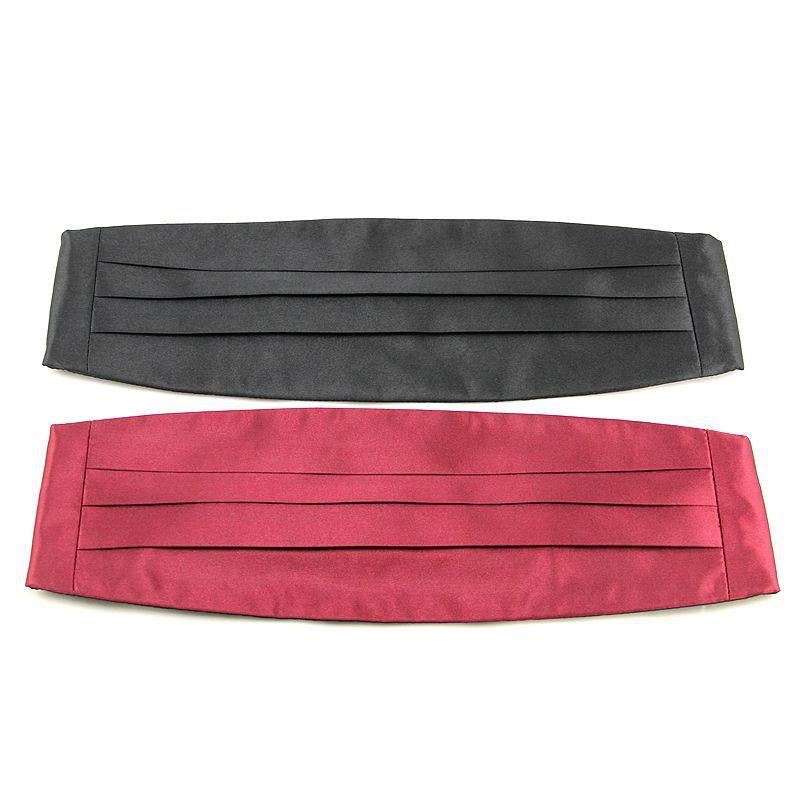 Faixa de smoking clássica masculina de seda, sarja preta, fivela de cetim, faixa elástica, formal, casamento, smoking, acessórios masculinos