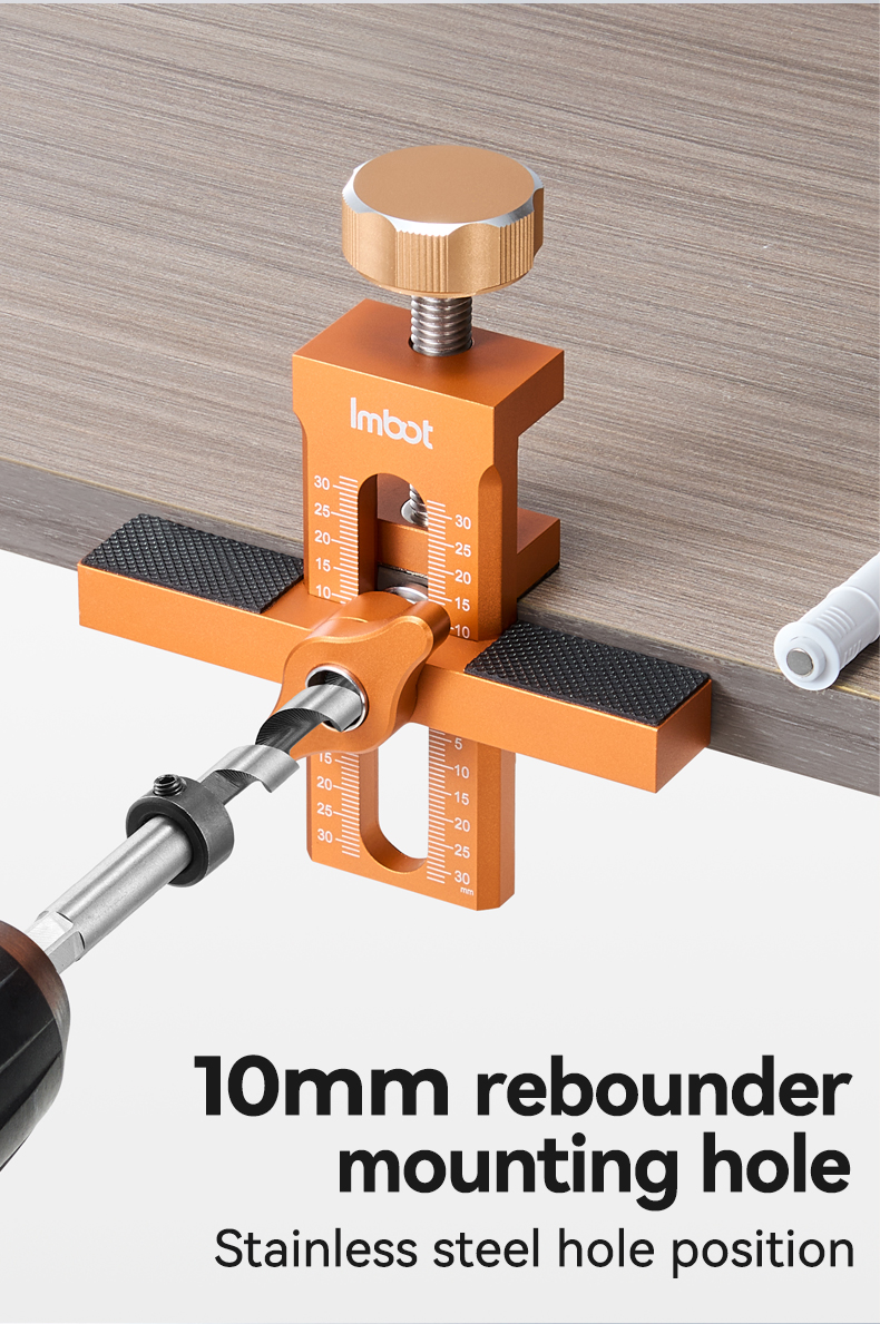 Posicionador de montagem de porta de armário IMBOT, com posicionador de perfuração, adequado para montagem com moldura frontal ou gabinete sem moldura