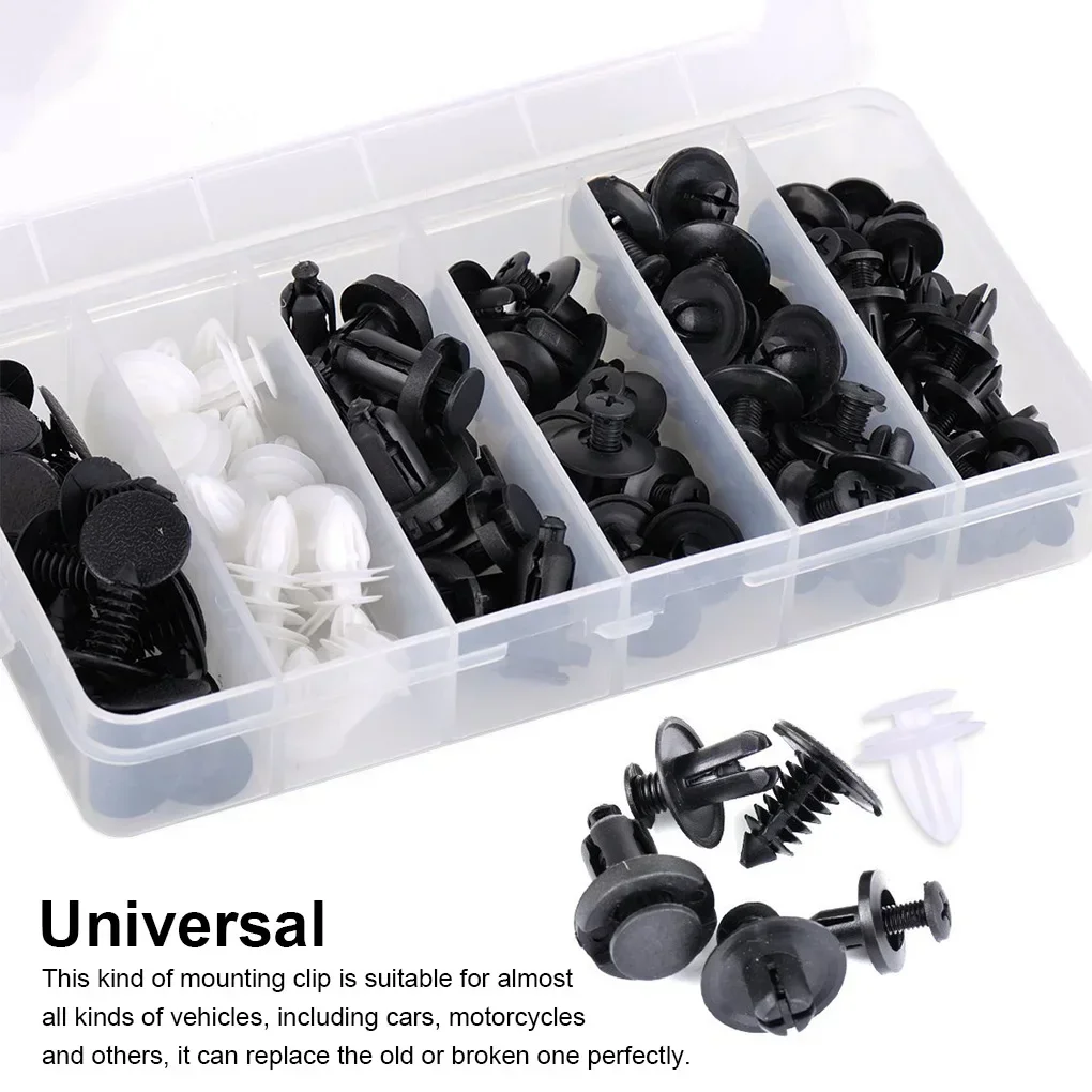 100Pcs Universal Bumper Retaining Clips, Car Plastic Fastener Push Retainer Kit Car Boxed Snap Combination Set