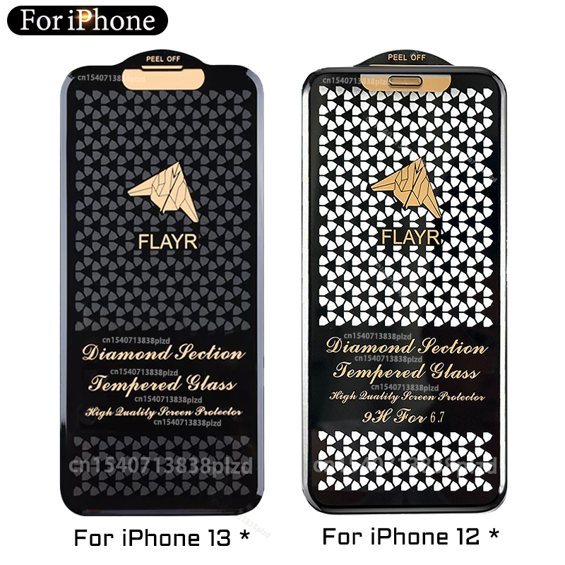 Cut Edge vidrio templado de lujo para iPhone 15 14 13 12 11 16 Pro Max Protector de pantalla iphone14 Plus X R XS XR película de cubierta completa