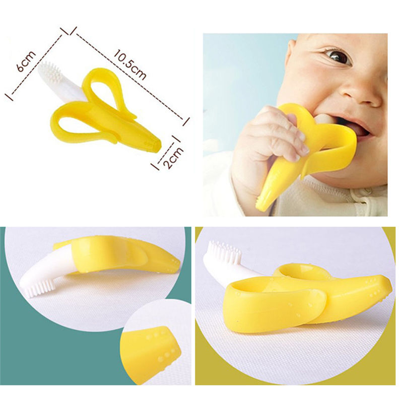 กล่องเด็กกล้วยTeether Molar Sticks Bitesซิลิโคนเกรดอาหารผลไม้Teetherเด็กการฝึกอบรมแปรงสีฟันDropshipping