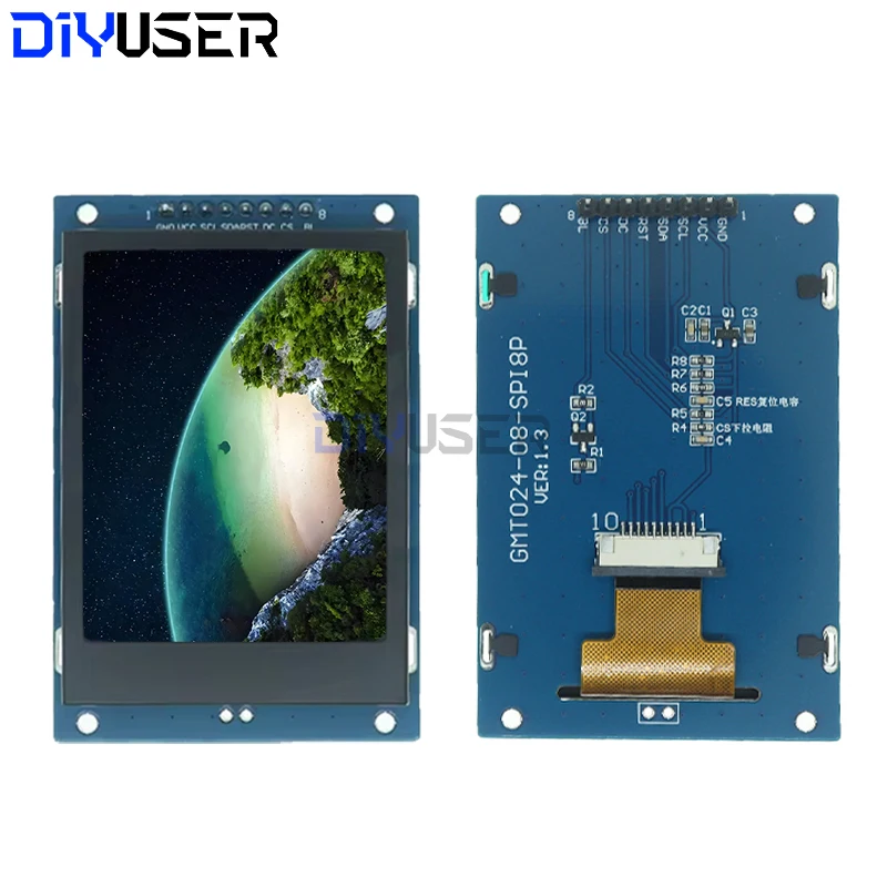 Diyuser 2.4 "módulo de tela lcd tft 240x320 st7789 spi display colorido para arduino raspberry pi projetos diy