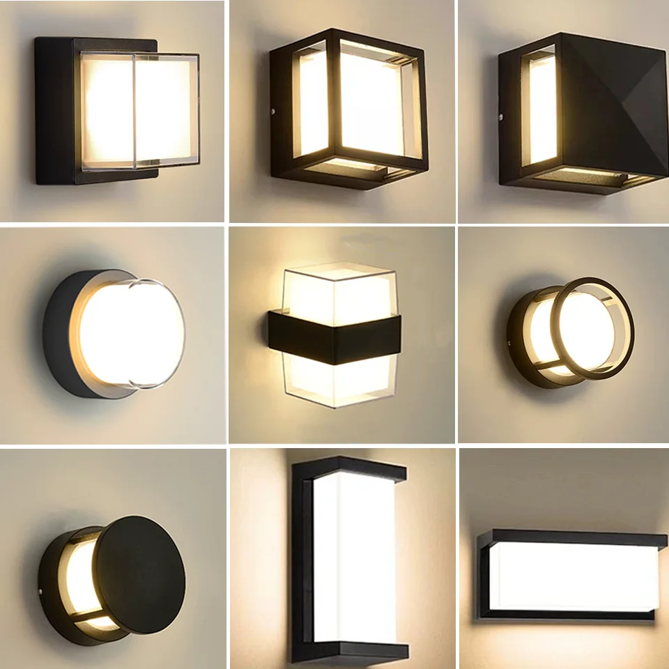 Luz Led de pared para exteriores, impermeable, IP66, Sensor de movimiento, iluminación Led para exteriores, luces para porche, balcón, jardín, lámpara de pared para exteriores