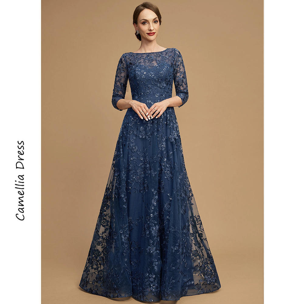 女性のためのイブニングドレス,女性のための夜会服,エレガントでかわいい,レース,スパンコール,花嫁の母,新しい