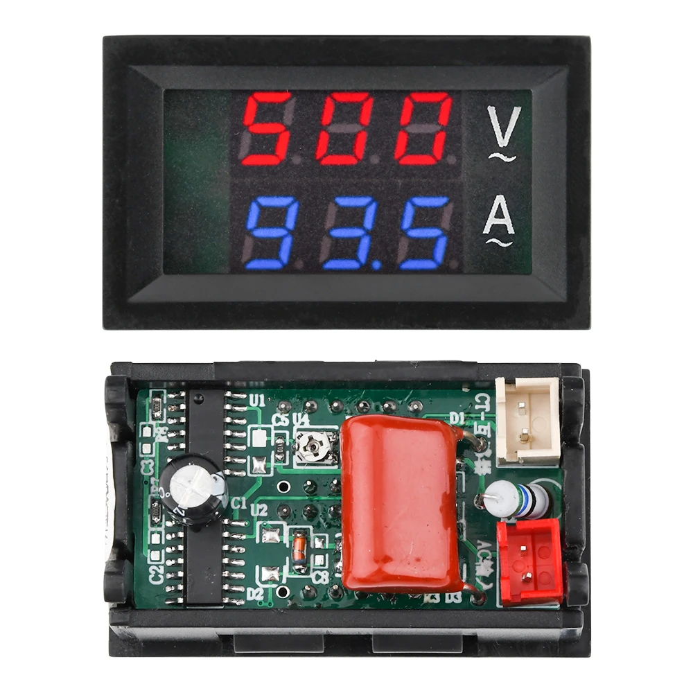 AC 220V 10A 50A 100A pantalla Dual medidor de corriente de voltaje Detector probador LED voltímetro amperímetro probador Detector con transformador