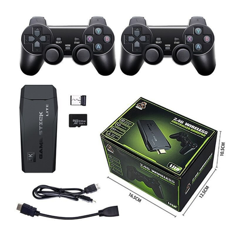 M8 4K HDMI Retro Game Console w/ Dual Wireless Controllers - 32/64GB Massive Game Library for Adults & Teens