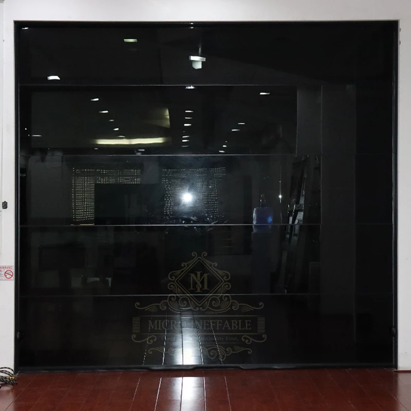 Custom garage door, custom sizes, custom styles, automatic opening, tempered glass, aluminum frame, with motor
