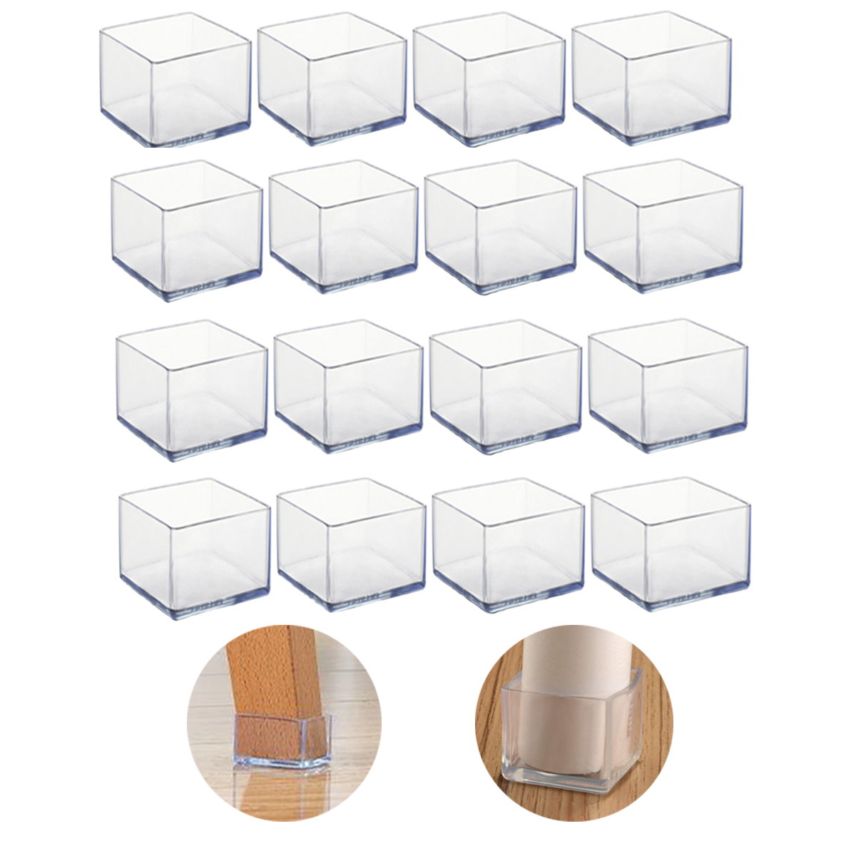 Protector de pie para patas de muebles, cubierta transparente para base de mesa y silla, tapa de silicona resistente al desgaste, reducción de ruido, protege el suelo