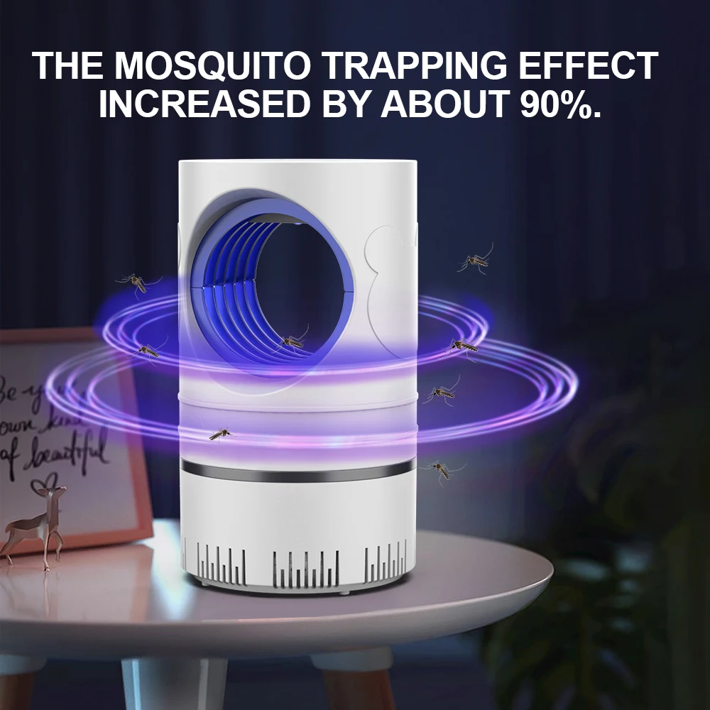 1 pc elétrico fly bug mosquito assassino de insetos led luz armadilha lâmpada controle pragas pequenas com fonte alimentação usb e adaptador