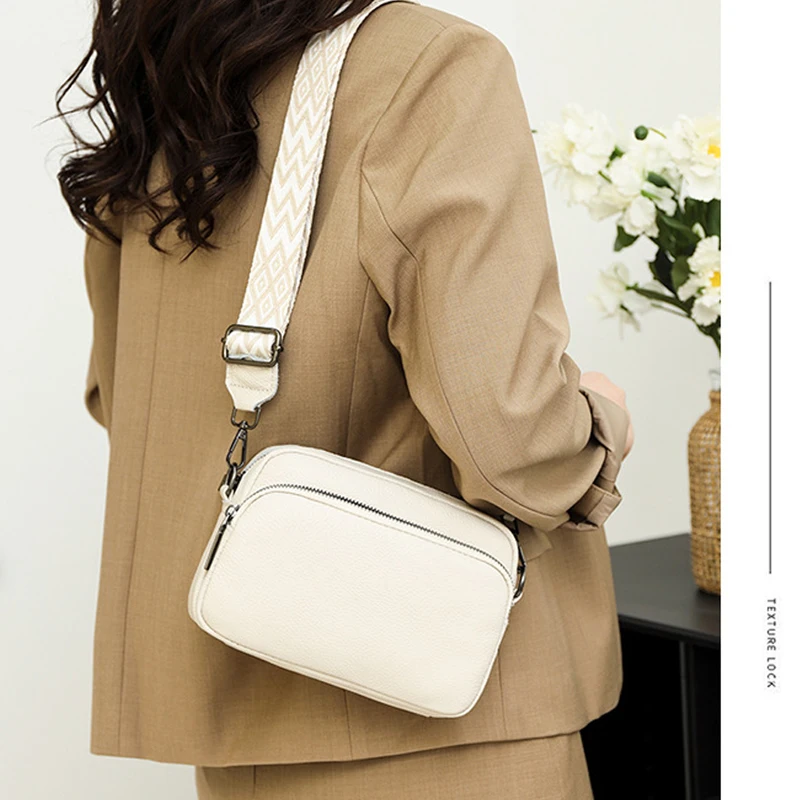 Bolsa crossbody feminina multi espaço design de moda sentido grande capacidade material pu leve bolsa de ombro único