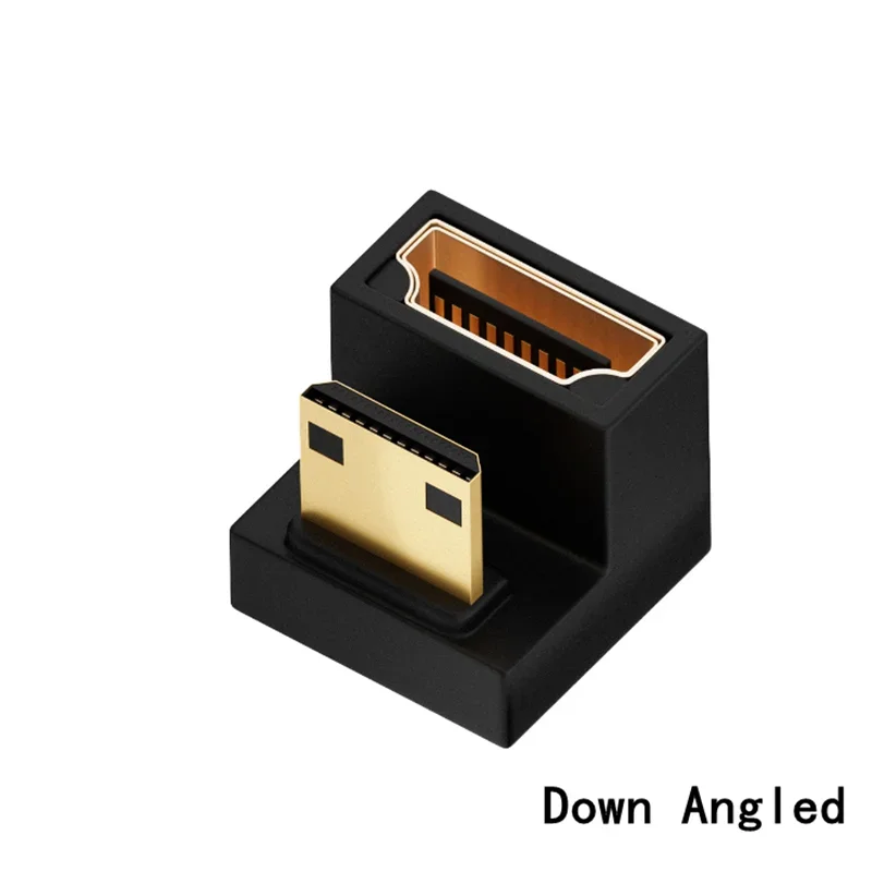 Convertidor L en forma de U en ángulo de 360 grados, Mini HDMI macho a HDMI, extensión hembra de 2,1 V, adaptador 4K 5K 3D UHD 8K 60Hz