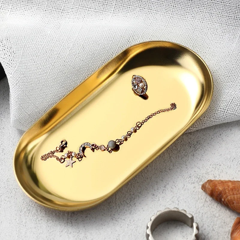 Edelstahl Kosmetik Ablage Maniküre Nail art Platte Pinzette Clippers Stift Container Platz Falsche Nägel Gericht Werkzeuge