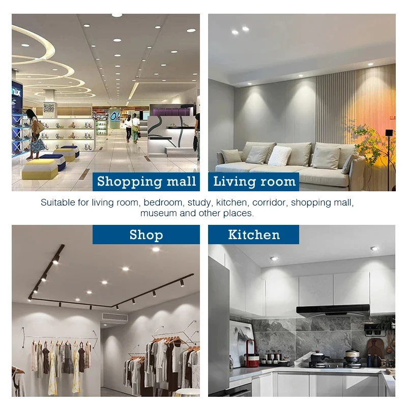 LED Downlight 12V 24V 110V 220V Spot Three Colors 5W 9W 12W 15W 18W Recessed in Led Ceiling Downlight Light Cold Warm White Lamp