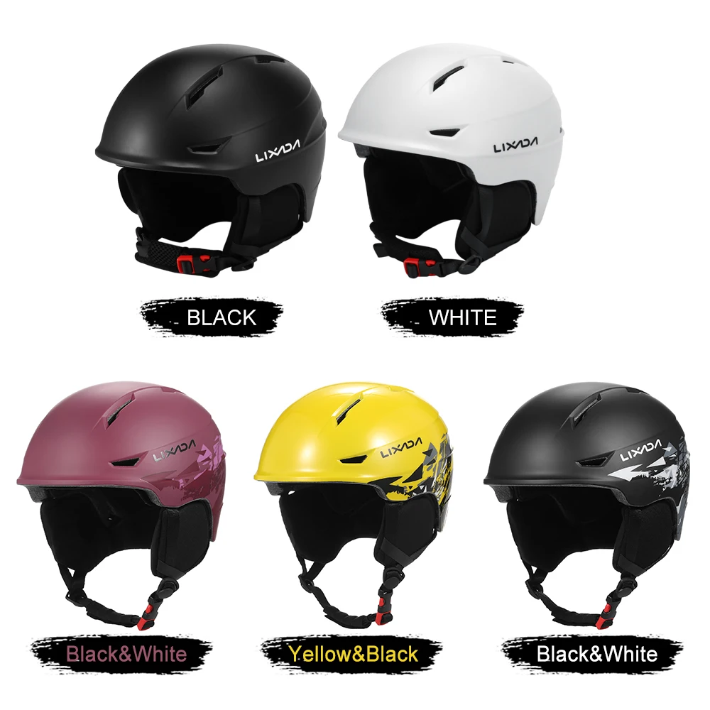 Lixada-Capacete snowboard com protetor removível para homens e mulheres, proteção para esqui com óculos, alça fixa, esportes de neve