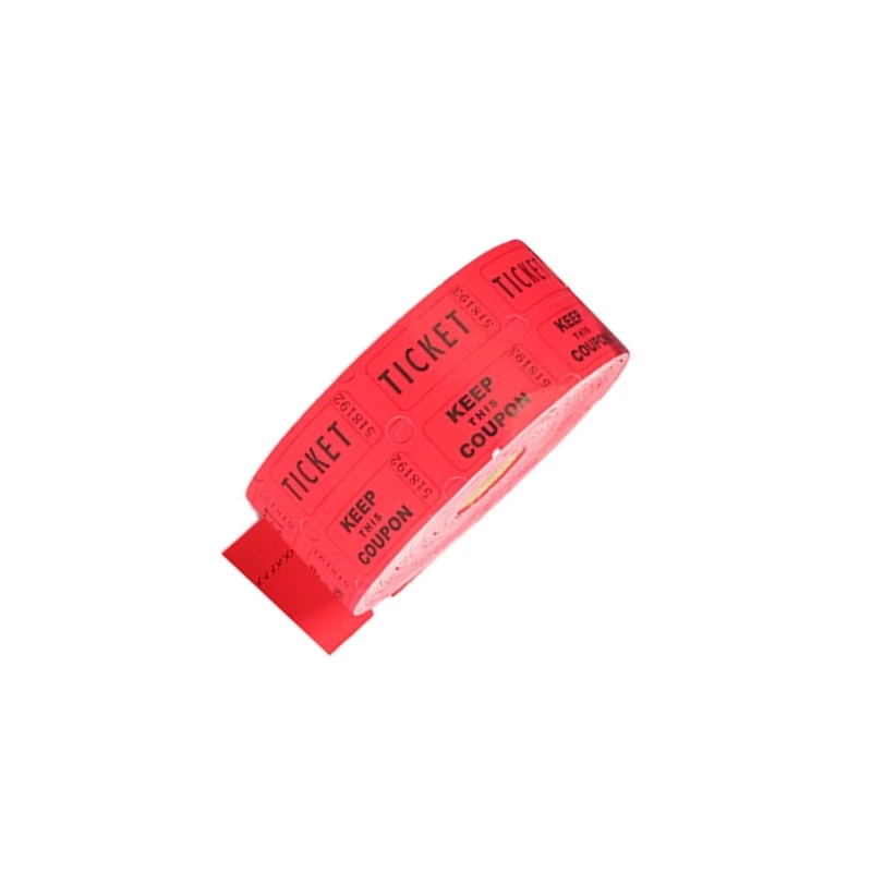 Assorted in 6 Colors 1000 Count Single Roll Raffle Tickets for Event, Carnivals Dropsale