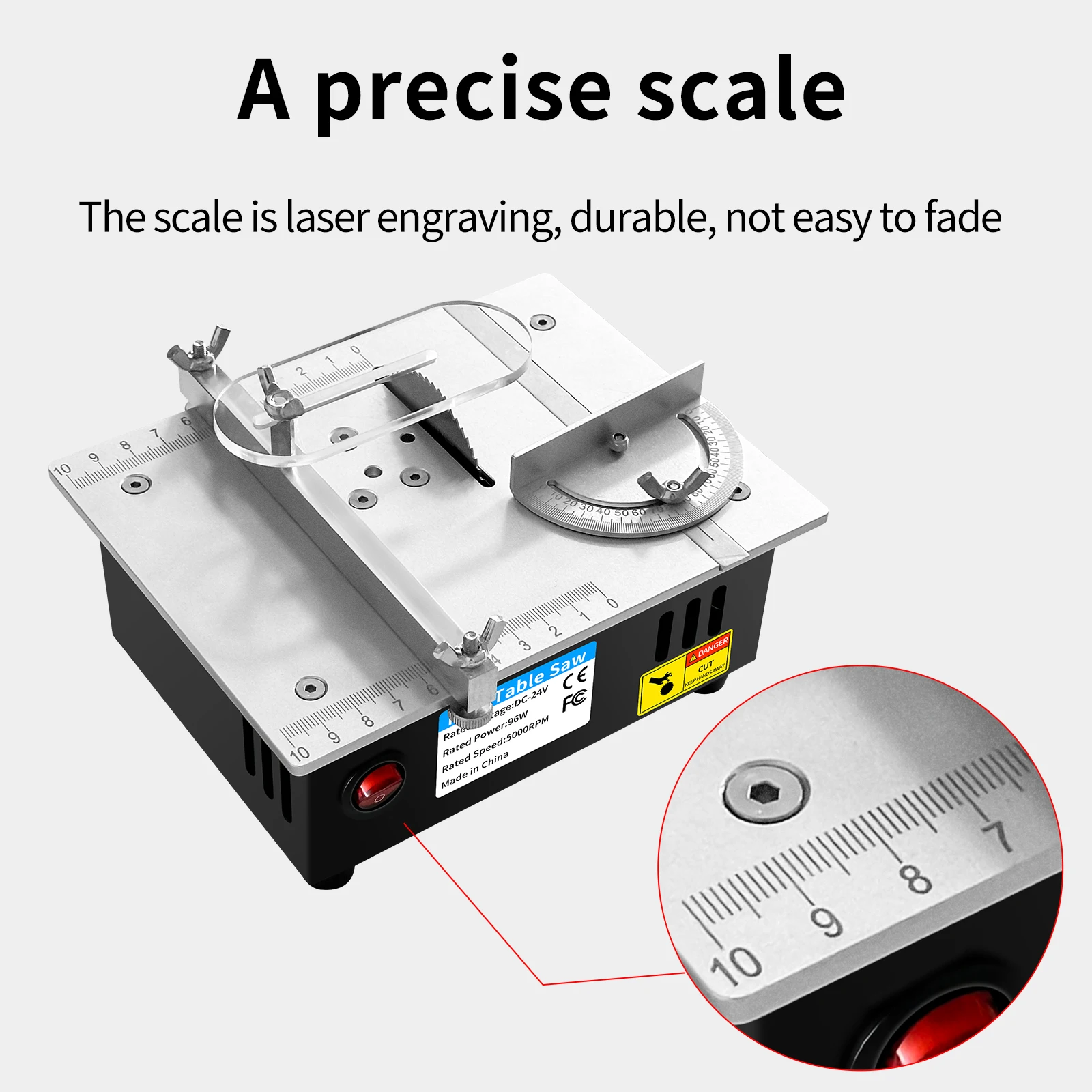 Mini serra de mesa diy, 96w, 5000rpm, máquina de corte compacta para pcb, madeira, acrílico, alumínio com velocidade ajustável, tomada ue/eua ﻿