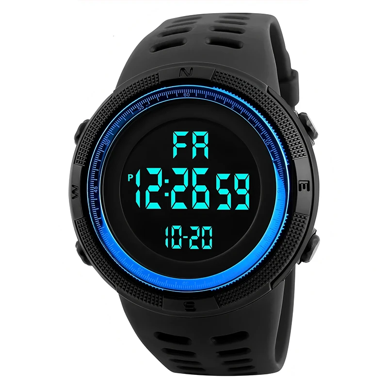 Men's sports watch, outdoor mountaineering and running digital countdown electronic men's watch, student's first choice LED cloc