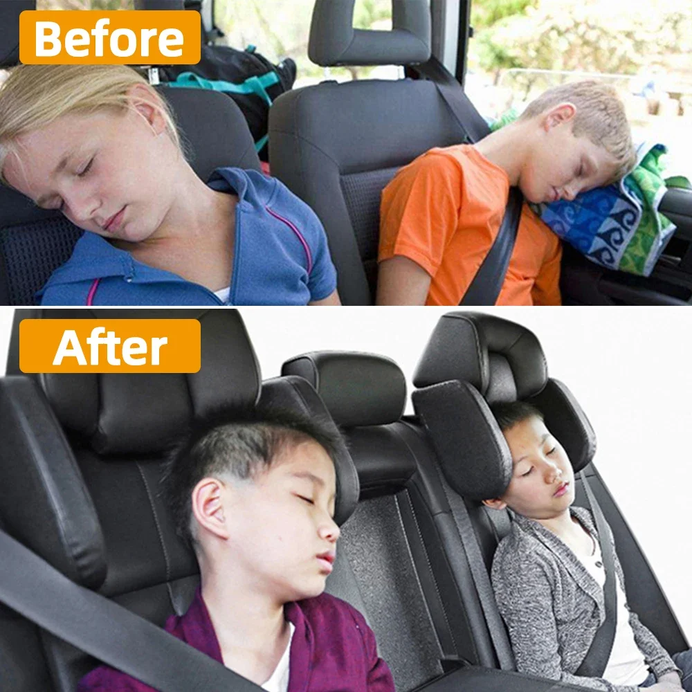 CAER หมอนรองศีรษะรถยนต์ 360 °   ปรับ Sleeping HEAD คอสนับสนุน PU U-Shaped Travel Seat REST หมอนเบาะสําหรับเด็กผู้ใหญ่