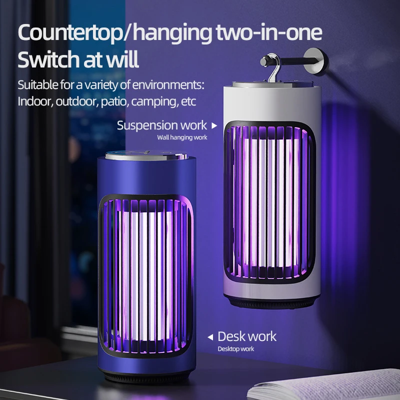 Electric Mosquito Killer Lamp Portable Wall Desktop Wall Hang Dual Use Mosquito Lamp 360m ² Whole House Mosquito Control