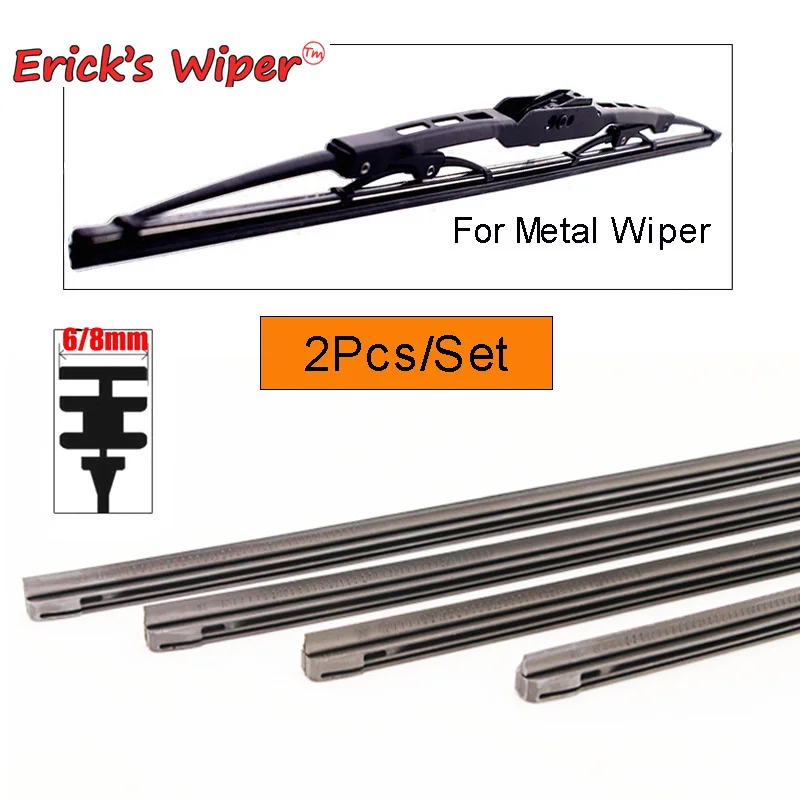 2 Chiếc 6Mm/8Mm Cho Xe Hơi Cao Su Dây Nạp Lại Cho Kim Loại Tay Lau Xe Kính Chắn Gió 14 "16" 22 "24" 26 "Xe Lắp Mềm Đổ Lại