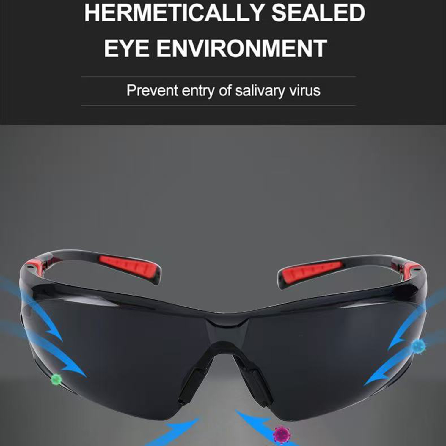 48-73-2000 óculos de proteção transparentes, lentes revestidas duplas resistentes ao impacto, óculos revestidos duros e resistentes ao desgaste
