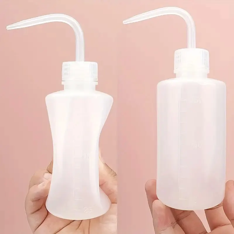 Botella de limpieza de pestañas de 250 ml: boquilla curva de salón para el cuidado de la extensión de pestañas | Herramienta higiénica a prueba de fugas con diseño portátil