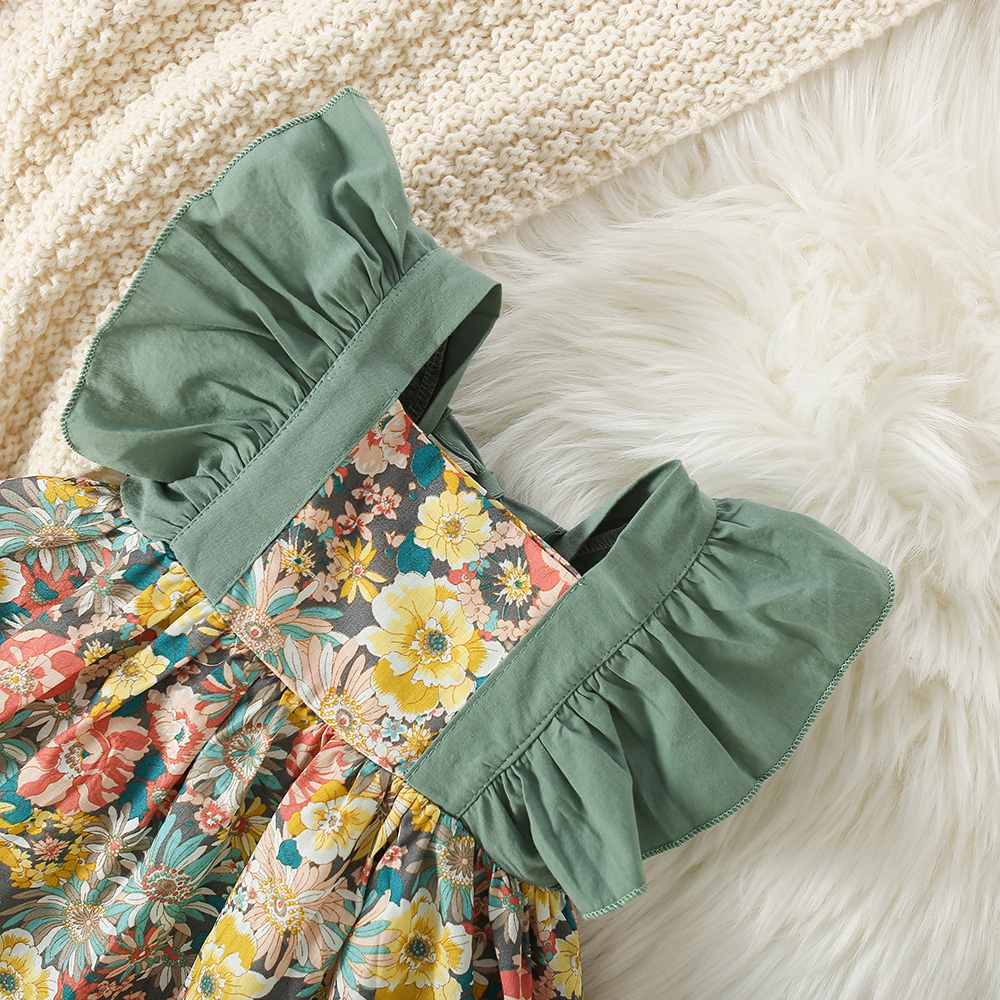 Baby Girl Dress Summer Cotton Floral Girls Dress Cute Little Fly Sleeve Baby Dresses Baby Clothes Girl with Hat