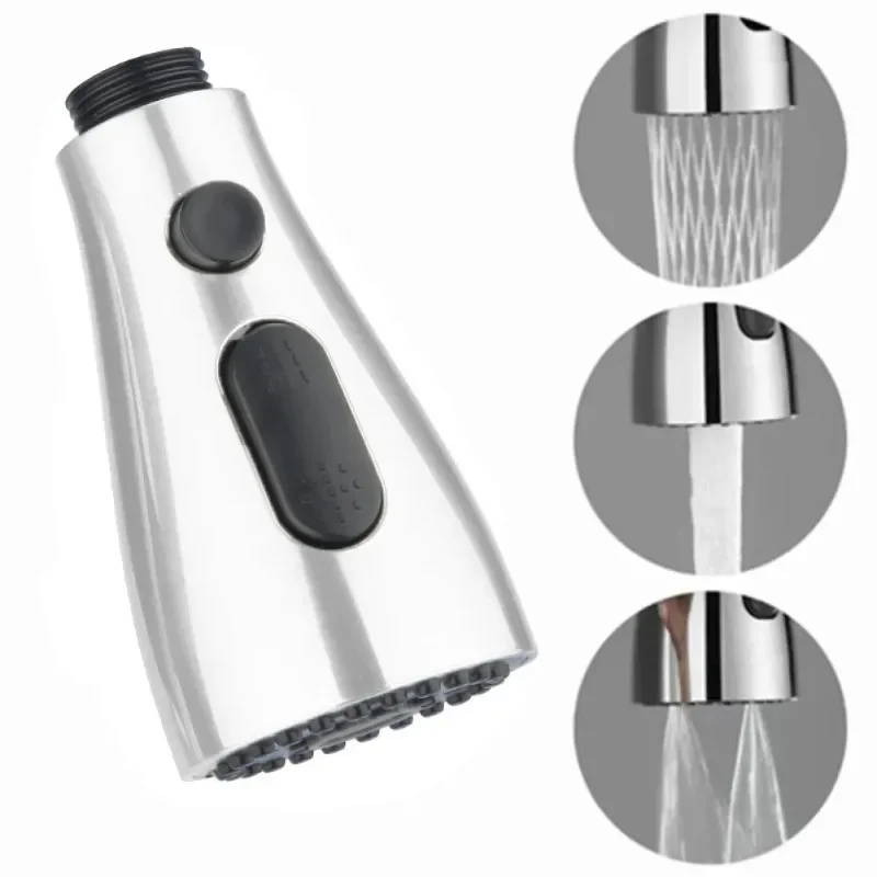 For 1/2" Connection Kitchen Pull Out Faucet Sprayer Nozzle 3 Modes ABS Water Saving Bathroom Basin Sink Shower Spray Head