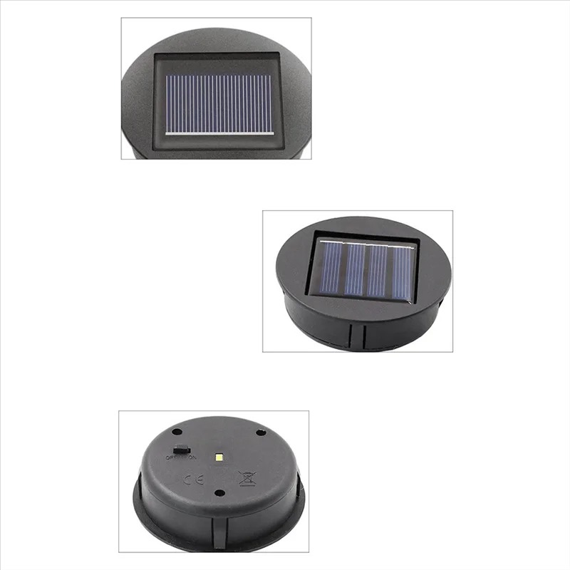 LED Solar Lights Replacement Top Solar Lantern Solar Panel Powered Lantern Lid Lights For Outdoor Pathway Yard Easy In