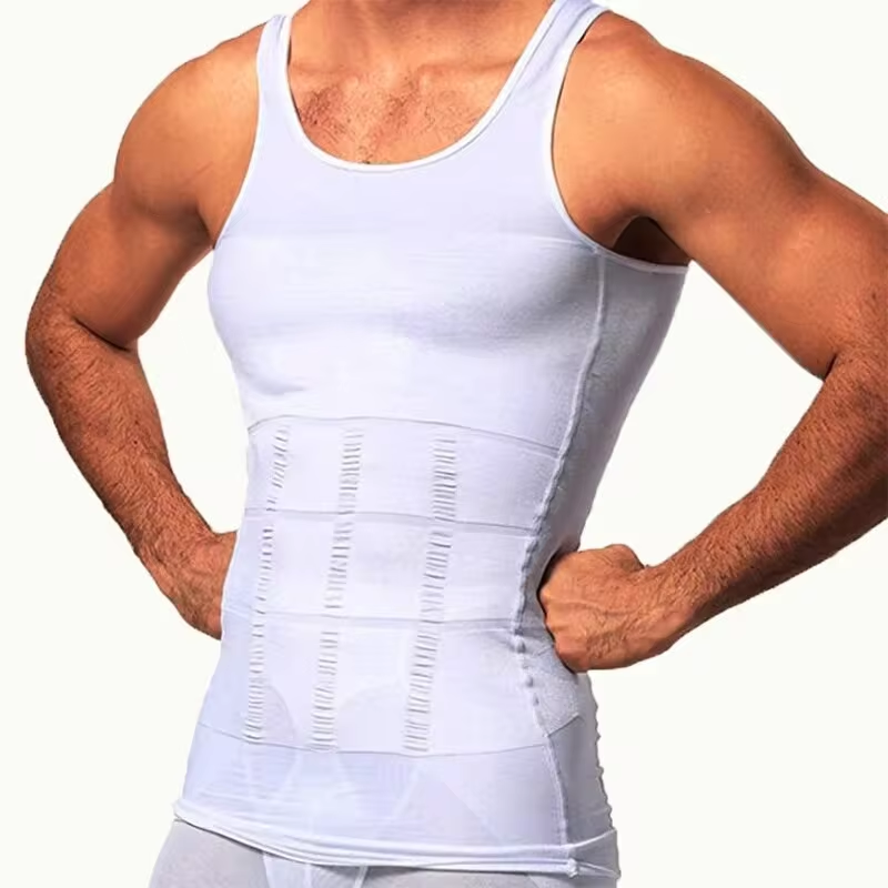 Canotta modellante per il corpo a compressione da uomo, gilet dimagrante addome addome sottile palestra allenamento pancia controllo canotta a compressione shapewear