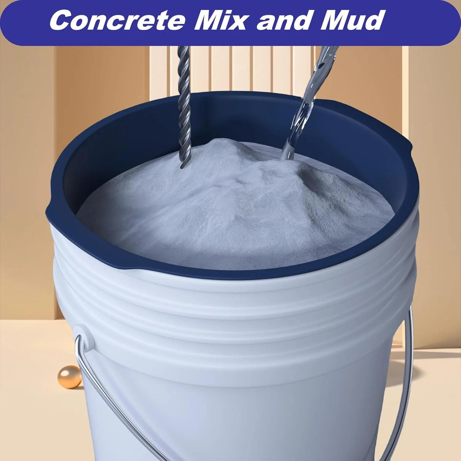Gallon Bucket Liner 5-Gallon Silicone Bucket Protection Measuring Bucket for Concrete Mix and MudBuddy