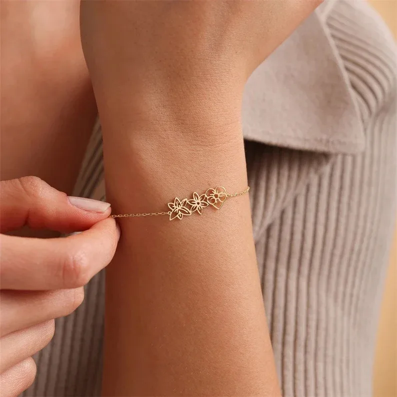 สร้อยคอโชกเกอร์ดอกไม้เกิด kalung Baja Tahan karat